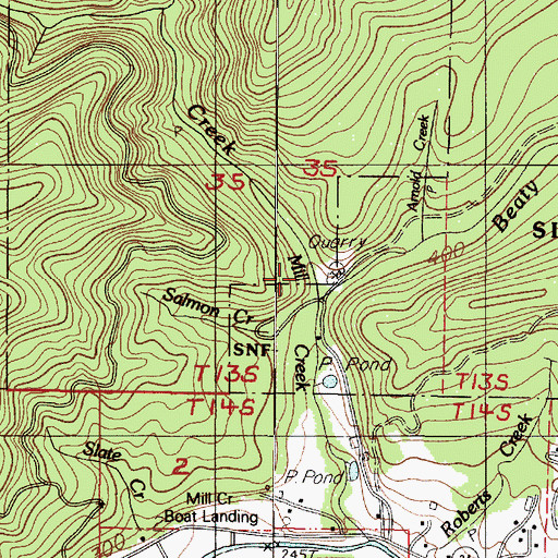 Topographic Map of Salmon Creek, OR