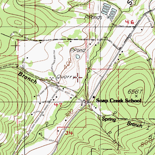 Topographic Map of Spring Branch, OR