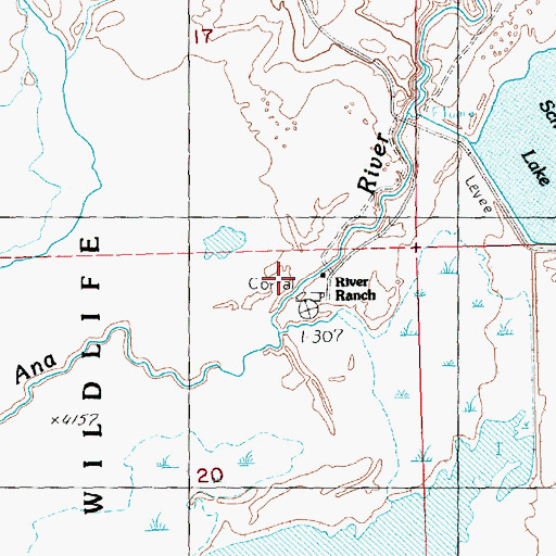 Topographic Map of River Ranch, OR