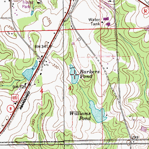 Topographic Map of Barkers Pond, AL