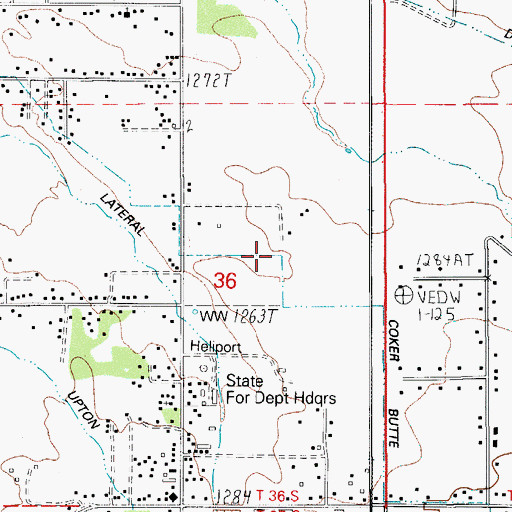 Topographic Map of Coker Butte Lateral, OR