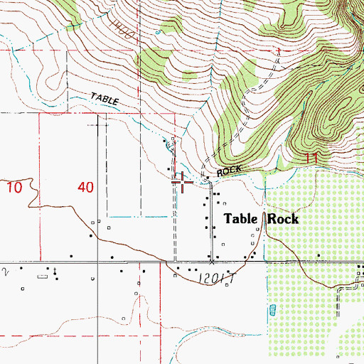 Topographic Map of Table Rock Canal, OR