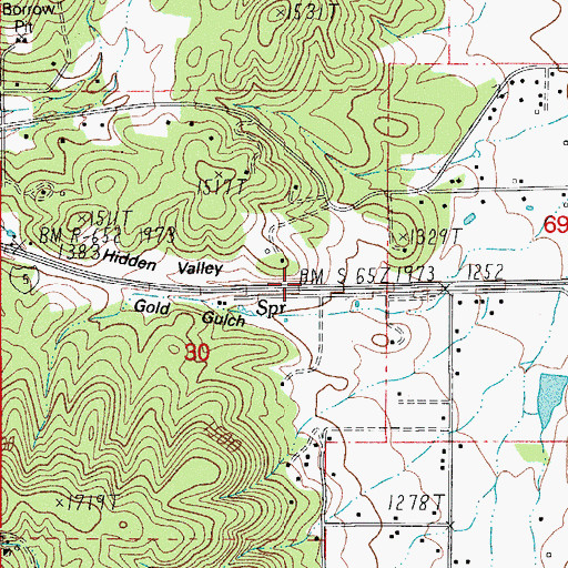 Topographic Map of Gold Gulch, OR