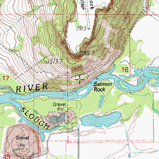 Topographic Map of Salmon Rock, OR