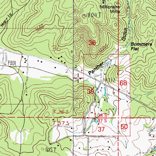 Topographic Map of Panther Gulch, OR