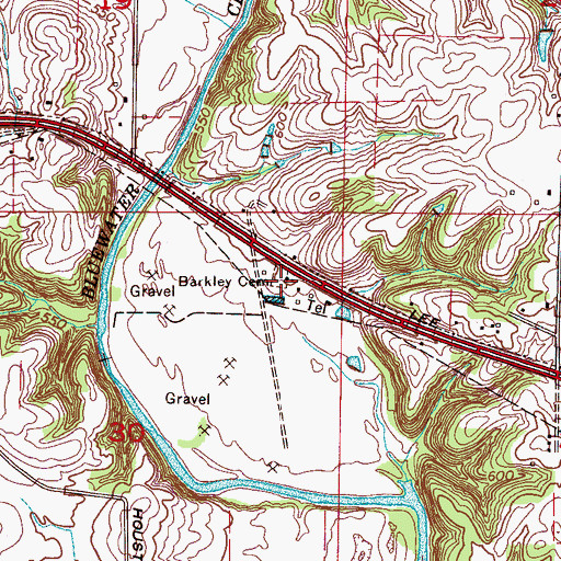 Topographic Map of Barkley Cemetery, AL