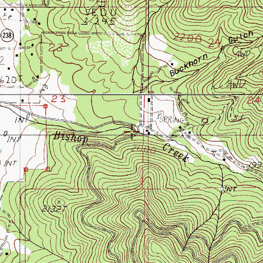 Topographic Map of Buckhorn Gulch, OR