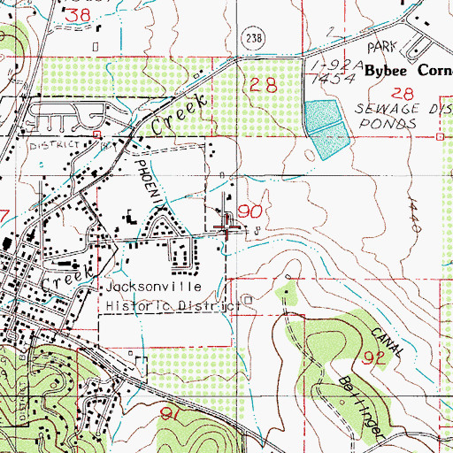 Topographic Map of Bybee Corner, OR