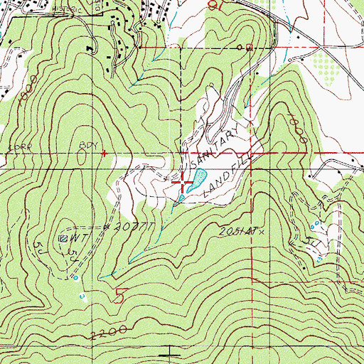 Topographic Map of Martin Reservoir, OR
