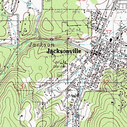 Topographic Map of Britt Garden County Park, OR