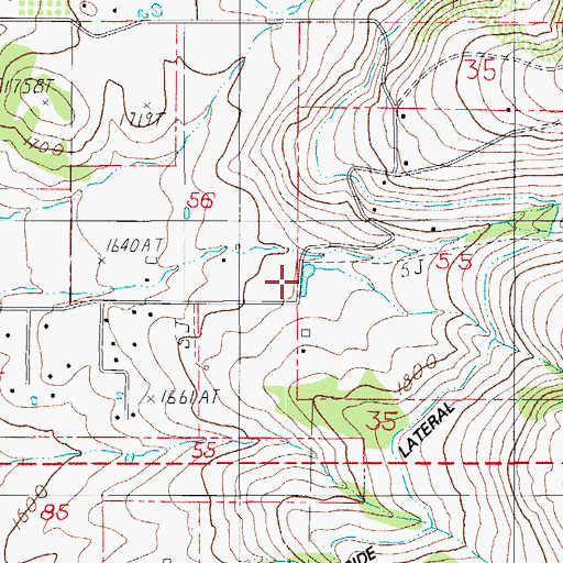 Topographic Map of Larson Creek Reservoir, OR