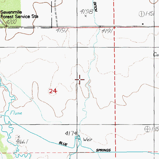 Topographic Map of Sevenmile Ditch, OR