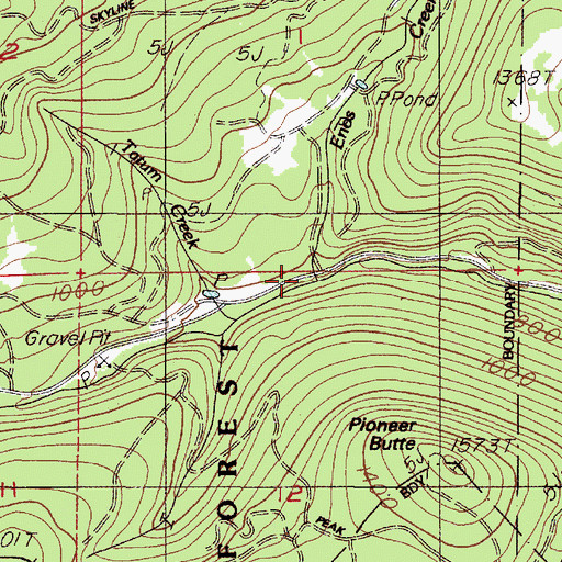 Topographic Map of Enos Creek, OR