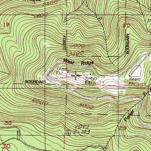 Topographic Map of West Ridge, OR
