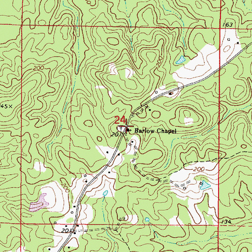Topographic Map of Barlow Chapel Methodist Church, AL