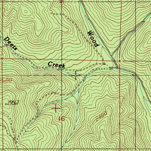 Topographic Map of Deets Creek, OR