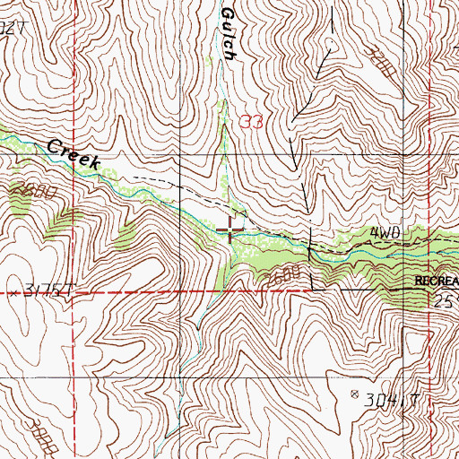 Topographic Map of Grays Gulch, OR