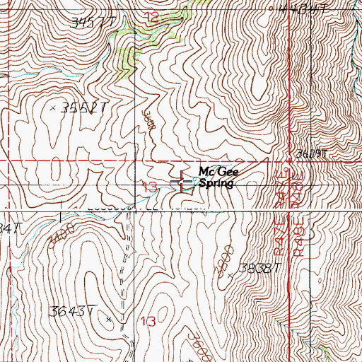 Topographic Map of McGee Spring, OR