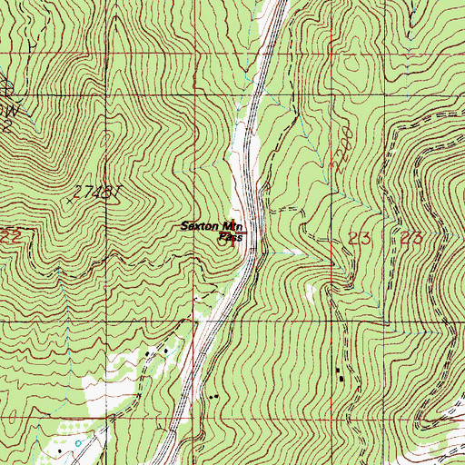 Topographic Map of Sexton Mountain Pass, OR