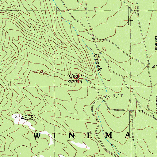 Topographic Map of Cedar Spring, OR