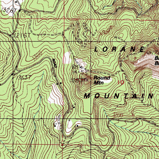 Topographic Map of Round Mountain, OR