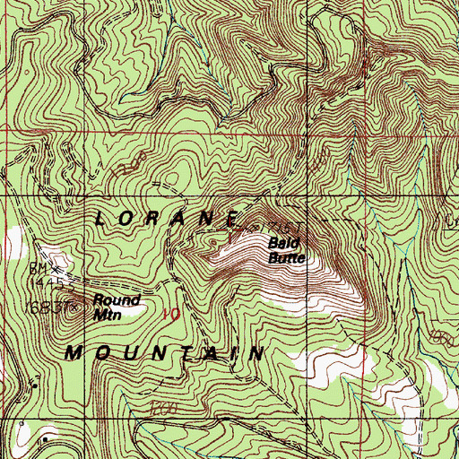 Topographic Map of Bald Butte, OR