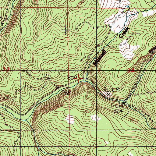 Topographic Map of Maxwell Creek, OR