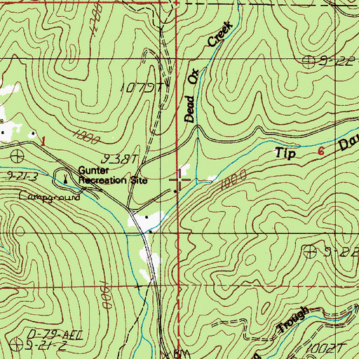 Topographic Map of Dead Ox Creek, OR