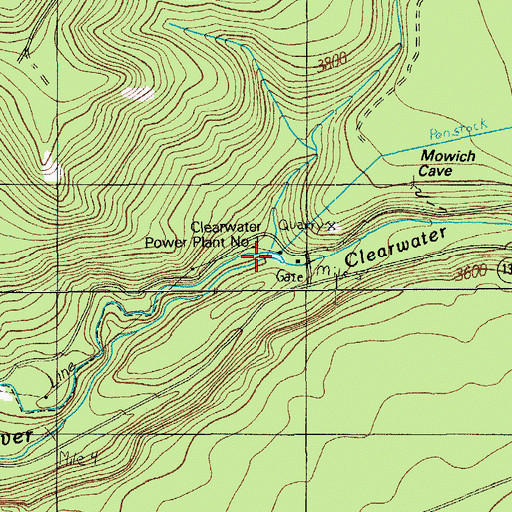 Topographic Map of Clearwater Powerplant Number 1, OR