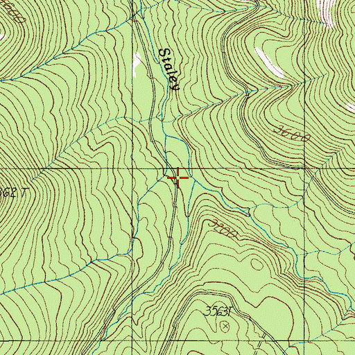 Topographic Map of Davey Creek, OR