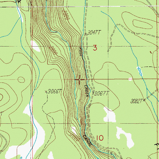Topographic Map of Fish Creek Canal, OR