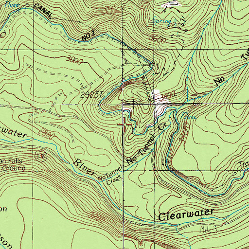 Topographic Map of Clearwater Canal Number 2, OR