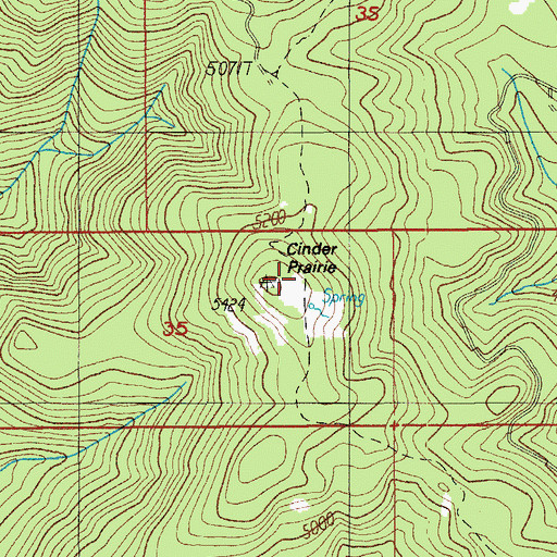 Topographic Map of Cinder Prairie, OR
