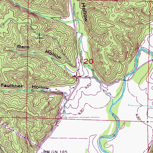 Topographic Map of Barn Hollow, AL