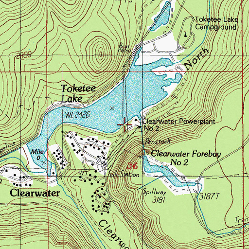 Topographic Map of Clearwater Powerplant Number 2, OR