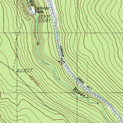 Topographic Map of Lemolo Canal Number 1, OR