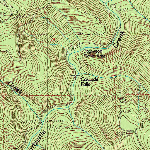 Topographic Map of Cascade Falls, OR