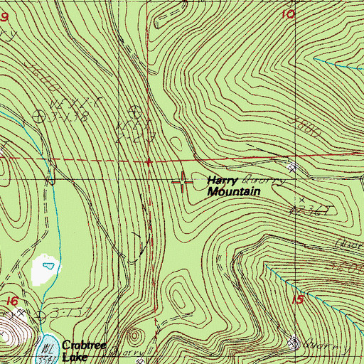 Topographic Map of Harry Mountain, OR