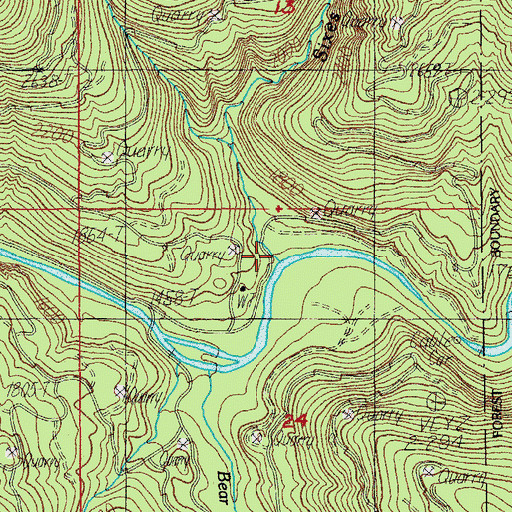 Topographic Map of Sixes Creek, OR