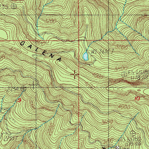 Topographic Map of Galena Ridge, OR