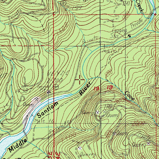 Topographic Map of Cave Creek, OR