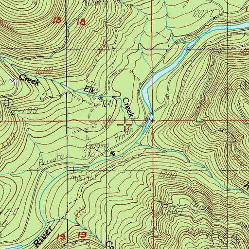 Topographic Map of Elk Creek, OR