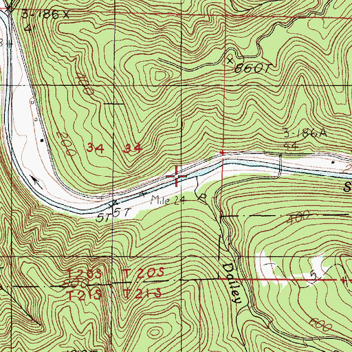 Topographic Map of Dailey Creek, OR