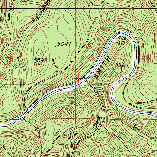 Topographic Map of Carpenter Creek, OR