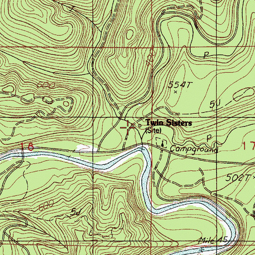 Topographic Map of Twin Sisters (historical), OR