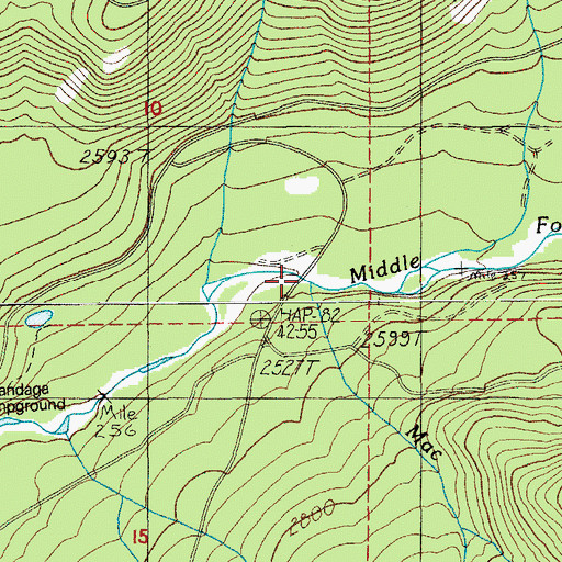 Topographic Map of Mac Creek, OR