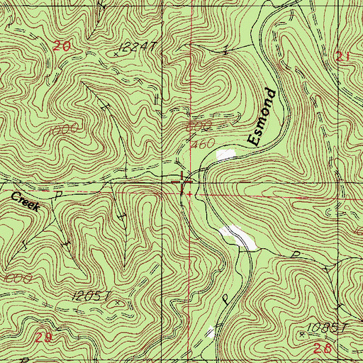 Topographic Map of Cabin Creek, OR