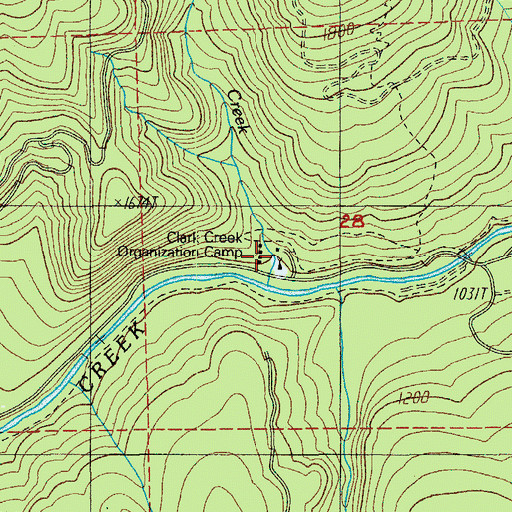 Topographic Map of Clark Creek Group Camp, OR