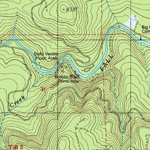 Topographic Map of Broken Bowl Recreation Site, OR