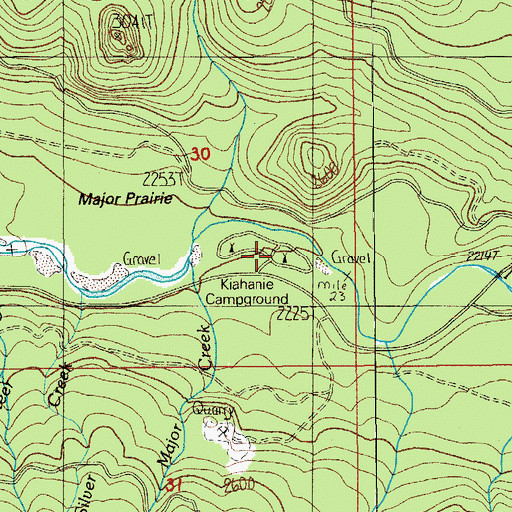 Topographic Map of Kiahanie Recreation Site, OR